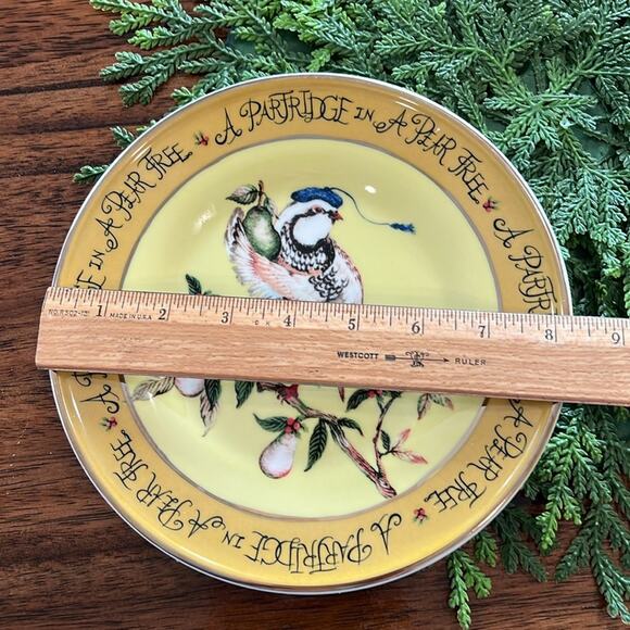 Anthropologie 12 Days of Christmas Dessert Plate Day 1 Partridge in a Pear Tree - Picture 3 of 10